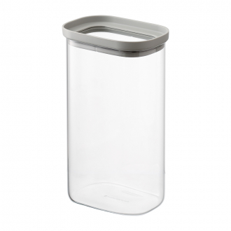 Банка для хранения прямоугольная Vacuum Glass, 1,25 л, светло-серая