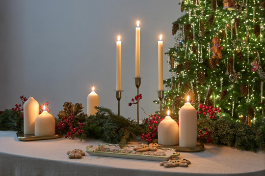 Свеча декоративная молочно-белого цвета из коллекции Edge, 16,5 см