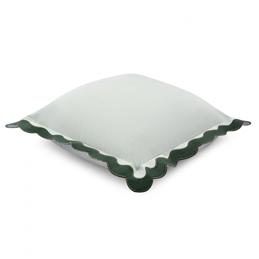 Чехол на подушку с контрастным кантом зеленого цвета из коллекции Trendy Ruffles, 40х40 см