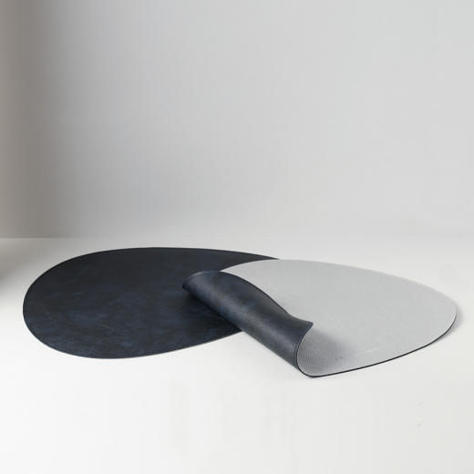 Набор из 2-х двухсторонних сервировочных салфеток Drop, 33х41 см, синий/светло-серый