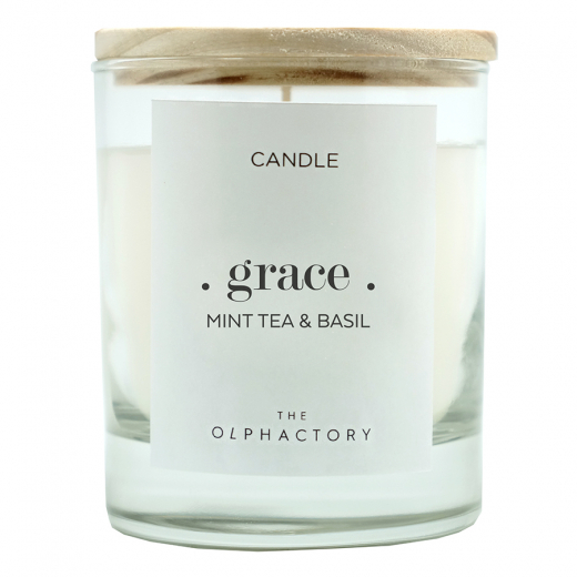 Свеча ароматическая The Olphactory, Grace, Mint tea&Basil, 40 ч