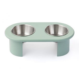 Миска двойная на подставке Плато мятного цвета из коллекции Pets Essential