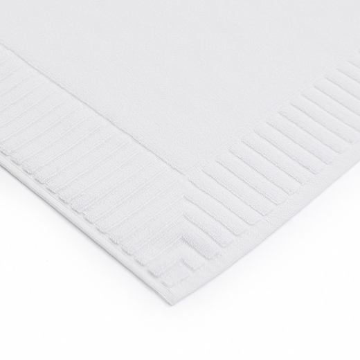 Коврик для ванной с фактурным бортиком белого цвета из коллекции Essential, 50х80 см