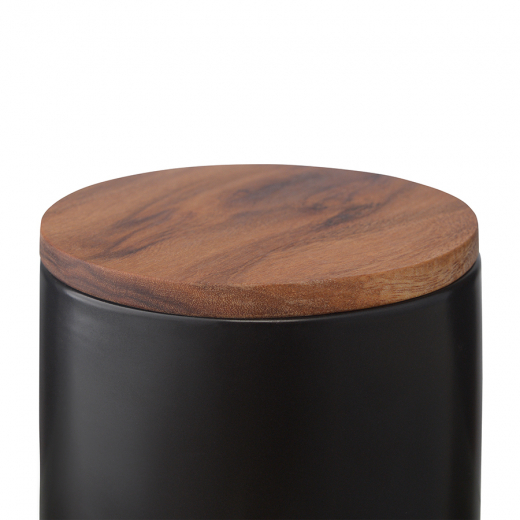 Банка для хранения керамическая, 350 мл, черная