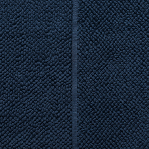Коврик для ванной ворсовый из чесаного хлопка темно-синего цвета из коллекции Essential, 50х80 см
