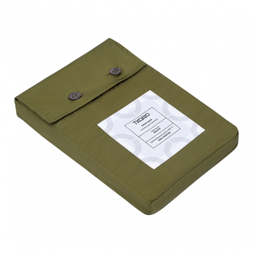 Простыня из премиального сатина оливкового цвета из коллекции Essential, 180х270 см