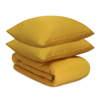 Комплект постельного белья из премиального сатина горчичного цвета из коллекции Essential, 200х220 см