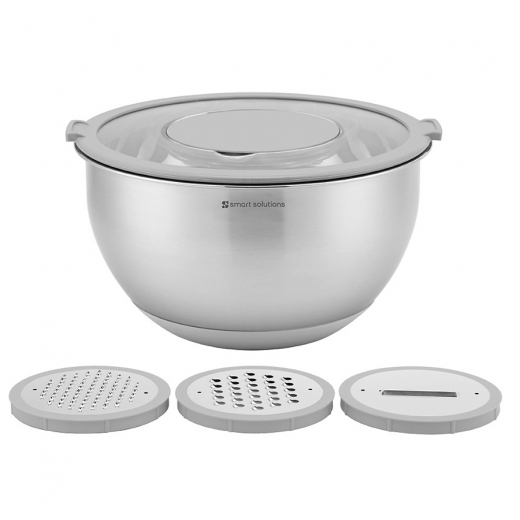 Миска стальная Balance с крышкой и терками, 5 л