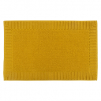 Коврик для ванной с фактурным бортиком цвета охры из коллекции Essential, 50х80 см