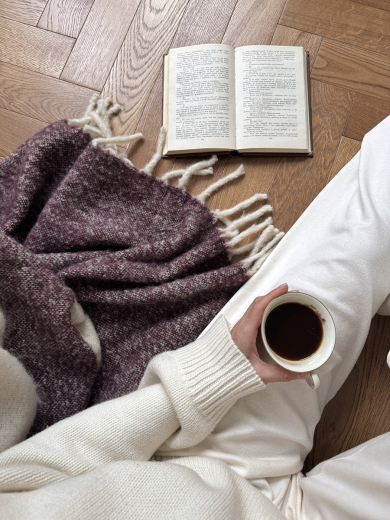 Плед мохеровый Over Horizon цвета марсала из коллекции Trendy Ruffles, 130х180 см