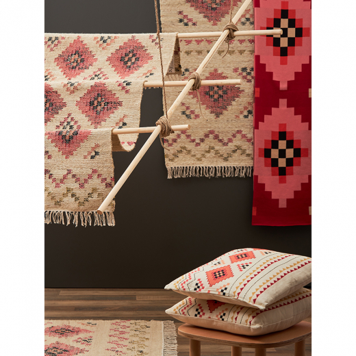 Ковер из джута и шерсти по мотивам башкирских орнаментов из коллекции Cultural Heritage, 120х180 см