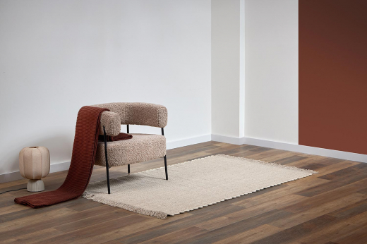 Плед из хлопка жемчужной вязки коричневого цвета из коллекции Essential, 130х180 см