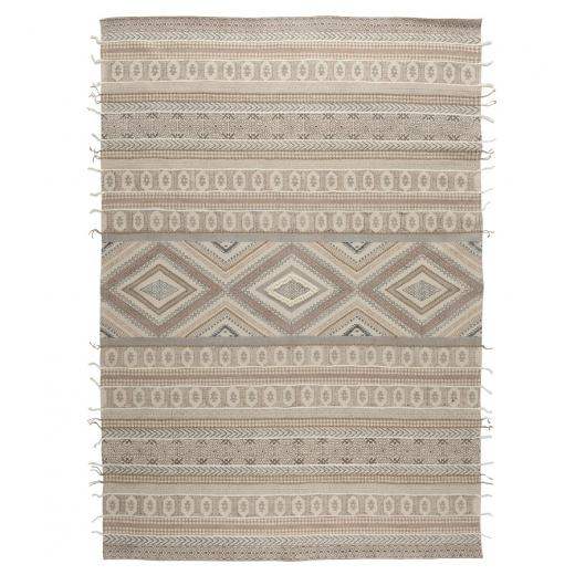 Ковер из хлопка, шерсти и джута с геометрическим орнаментом из коллекции Ethnic, 160х230 см