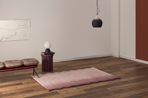 Ковер из шерсти Over Horizon цвета марсала из коллекции Trendy Ruffles