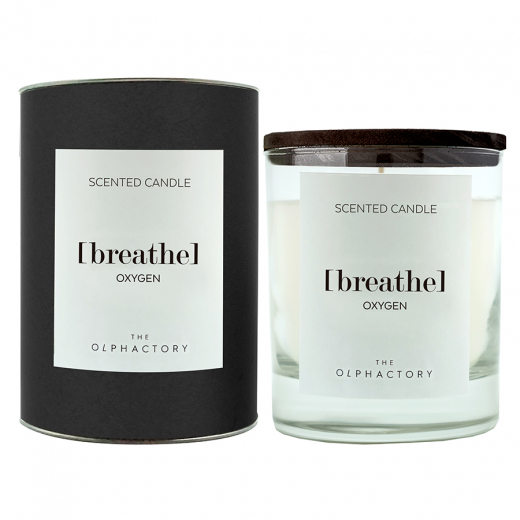 Свеча ароматическая The Olphactory, Breathe Black, Кислород, 40 ч
