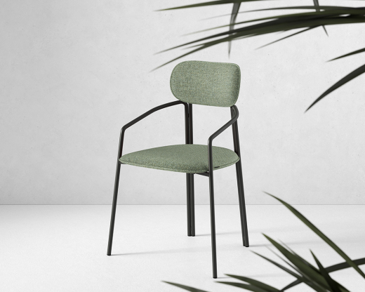 Стул Ror, Round, рогожка, черный/зеленый