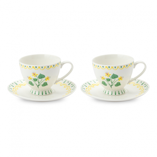 Набор чайных пар "Летний час", 200 мл, желтые, 2 шт.