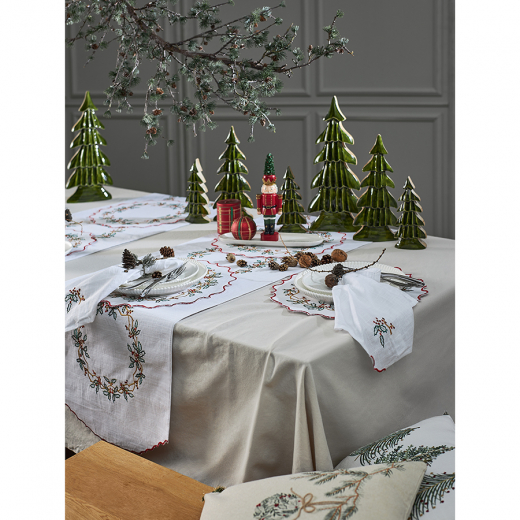 Набор из двух салфеток под приборы Festive wreath из коллекции New Year Essential, Ø38 см