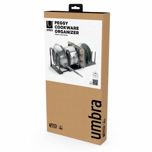 Органайзер для посуды и столовых приборов Peggy, 20х55 см, серый