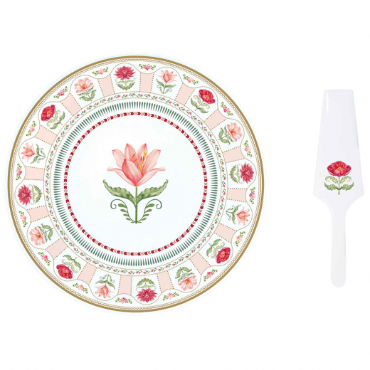 Блюдо для торта с лопаткой Flowery, 32 см