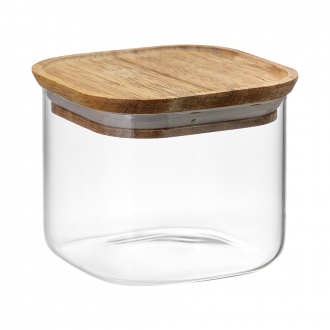 Банка для хранения квадратная Glass Acacia, 600 мл