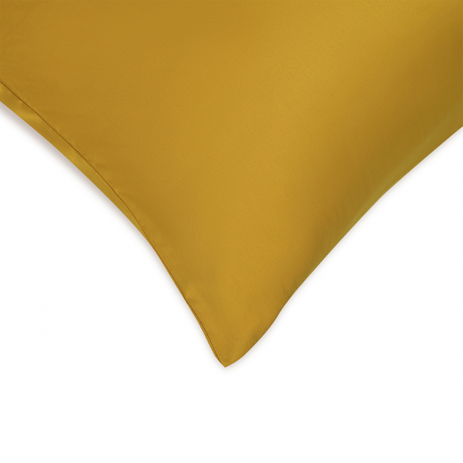 Комплект постельного белья из премиального сатина горчичного цвета из коллекции Essential, 150х200 см