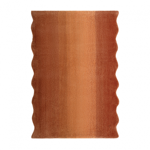 Ковер из шерсти Over Horizon терракотового цвета из коллекции Trendy Ruffles, 60х90 см