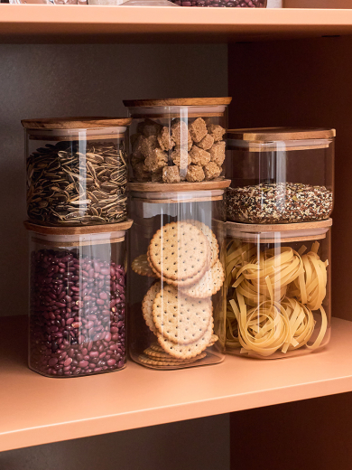 Банка для хранения квадратная Glass Acacia, 1,5 л