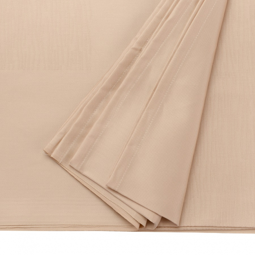 Скатерть жаккардовая бежевого цвета из хлопка с вышивкой из коллекции Essential, 180х260 см