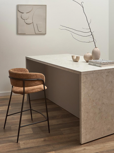 Стул полубарный Helning, мягкий шенилл, светло-коричневый