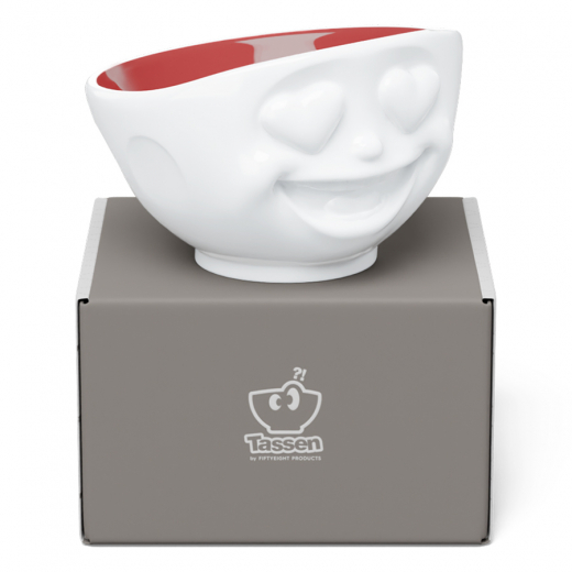 Чаша Heartful, 500 мл, белая/красная