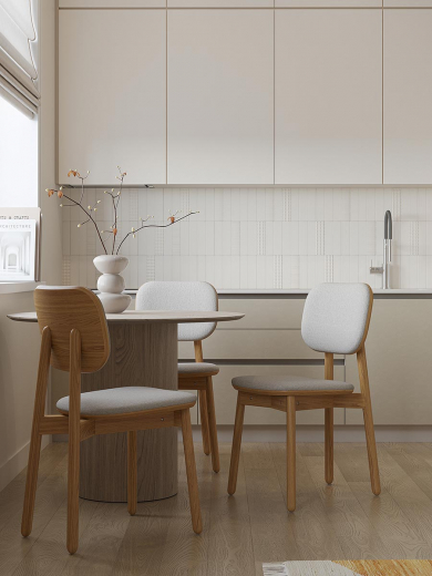 Стул с обивкой Saga, рогожка, бежевый