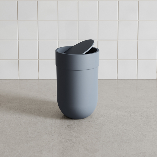 Корзина для мусора с крышкой Touch, 6 л, голубая