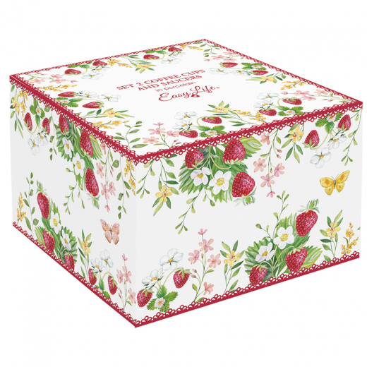 Набор чашек с блюдцем Jardin Des Fraises, 120 мл, 2 шт.