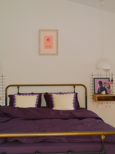 Чехол на подушку с контрастным кантом сиреневого цвета из коллекции Trendy Ruffles, 40х40 см