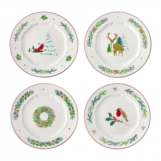 Набор из четырех тарелок Nordic winter из коллекции New Year Essential, Ø23 см