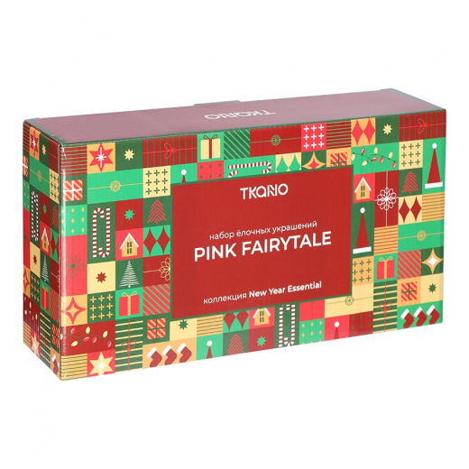 Набор ёлочных украшений Pink fairytale из коллекции New Year Essential, 4 шт.