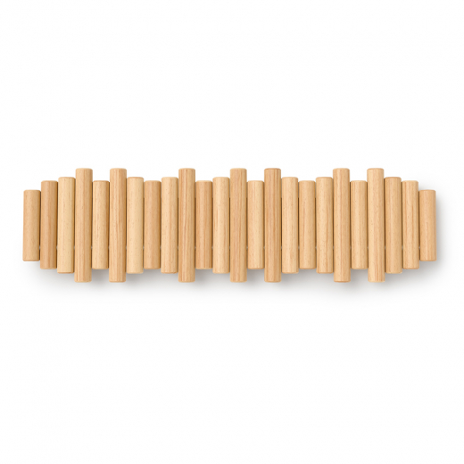 Вешалка настенная Picket, 61 см, 8 крючков, натуральное дерево