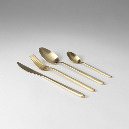 Набор столовых приборов Pure, золотистые матовые, 16 пред.