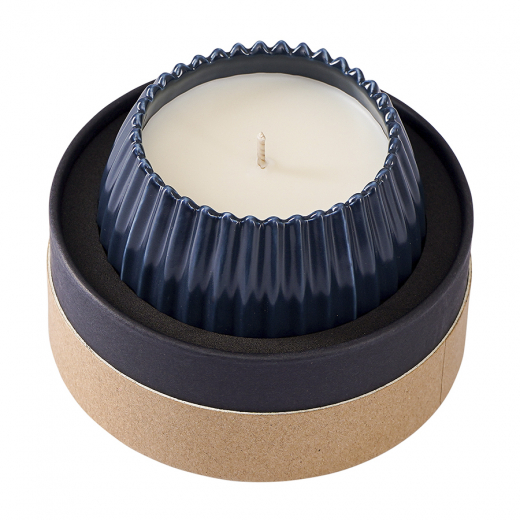 Свеча ароматическая Vetiver & Black cypress из коллекции Edge, синий, 30 ч