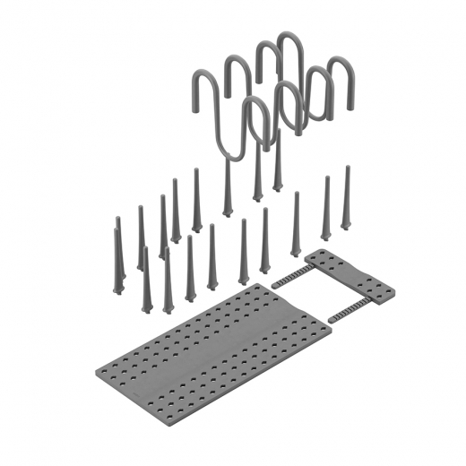 Органайзер для посуды и столовых приборов Peggy, 20х55 см, серый