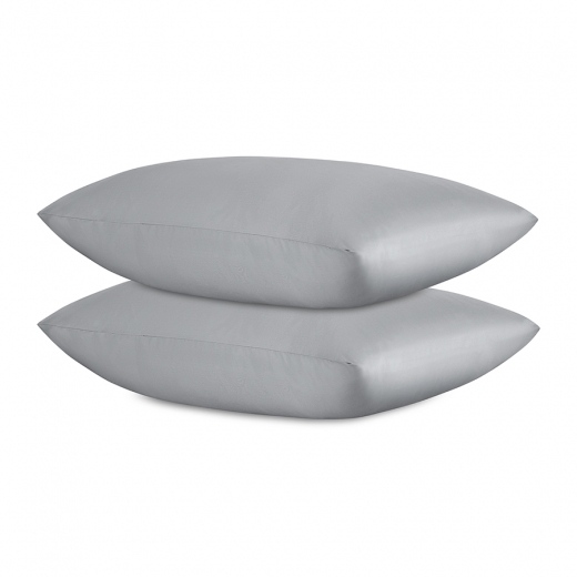 Комплект постельного белья из премиального сатина светло-серого цвета из коллекции Essential, 200х22