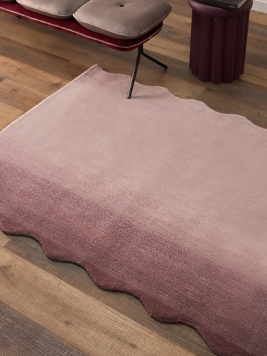 Ковер из шерсти Over Horizon цвета марсала из коллекции Trendy Ruffles