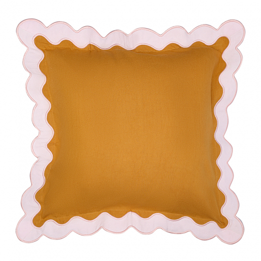 Чехол на подушку с контрастным кантом розового цвета из коллекции Trendy Ruffles, 40х40 см