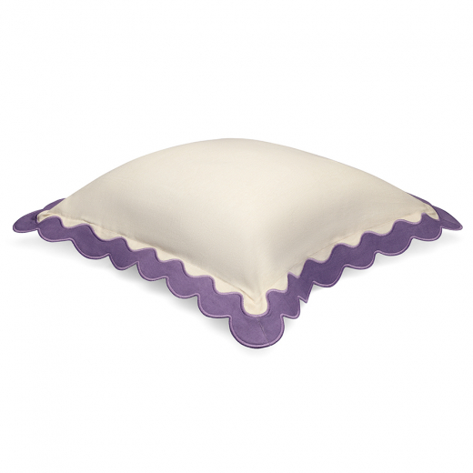 Чехол на подушку с контрастным кантом сиреневого цвета из коллекции Trendy Ruffles, 40х40 см