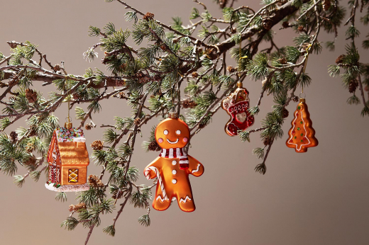 Набор ёлочных украшений Ginger celebration из коллекции New Year Essential, 4 шт.