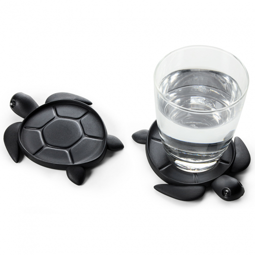 Подставка под стаканы Save Turtle, черная