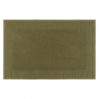 Коврик для ванной с фактурным бортиком оливкового цвета из коллекции Essential, 50х80 см