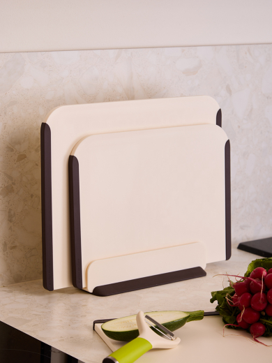 Доска разделочная SmartChef, 40х31 см, бежевая/бордовая