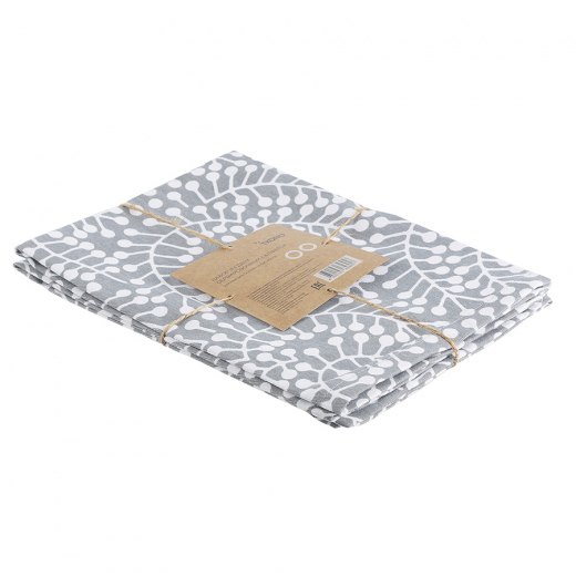 Набор из двух салфеток сервировочных серого цвета с принтом Спелая Смородина из коллекции Scandinavian touch, 45х45 см